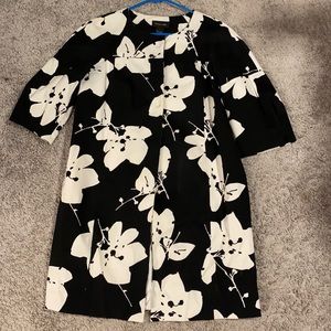 Floral short sleeve dress coat